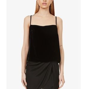 Reformation black velvet tank